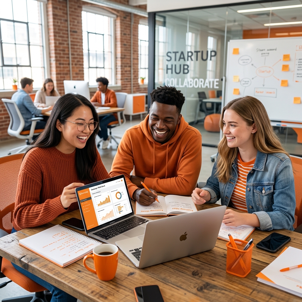 Alunos Empreendedores colaborando